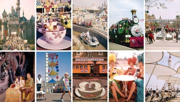 collection of vintage images showcasing attractions and experiences at disneyland