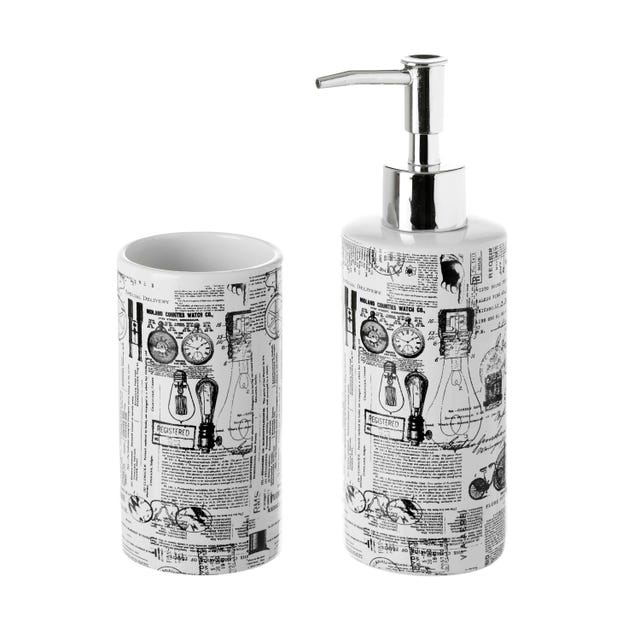 Dispensador y portacepillos para el baño