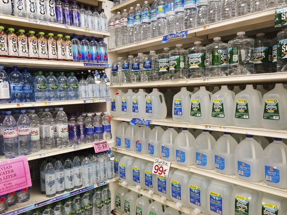 bottled water in a supermarket in new york