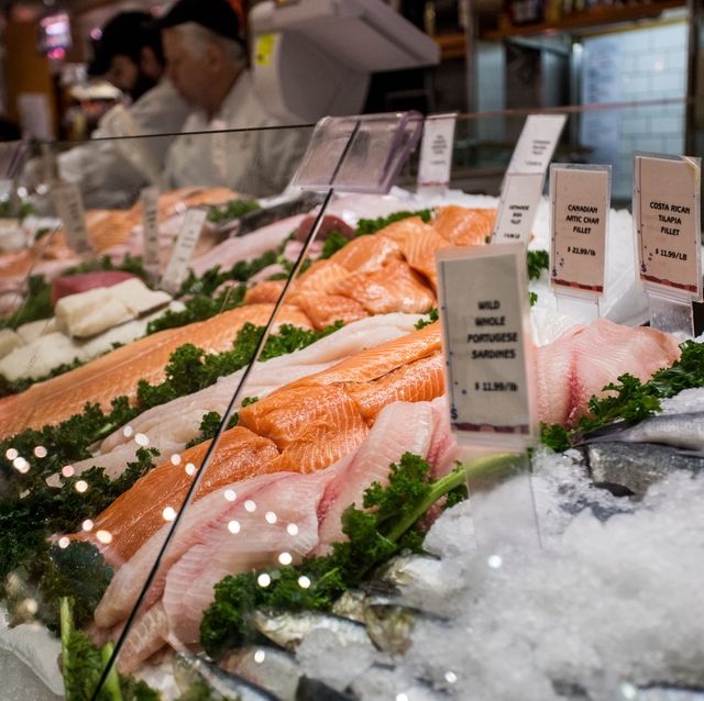 display of fresh fish for sale at local market in grand central station