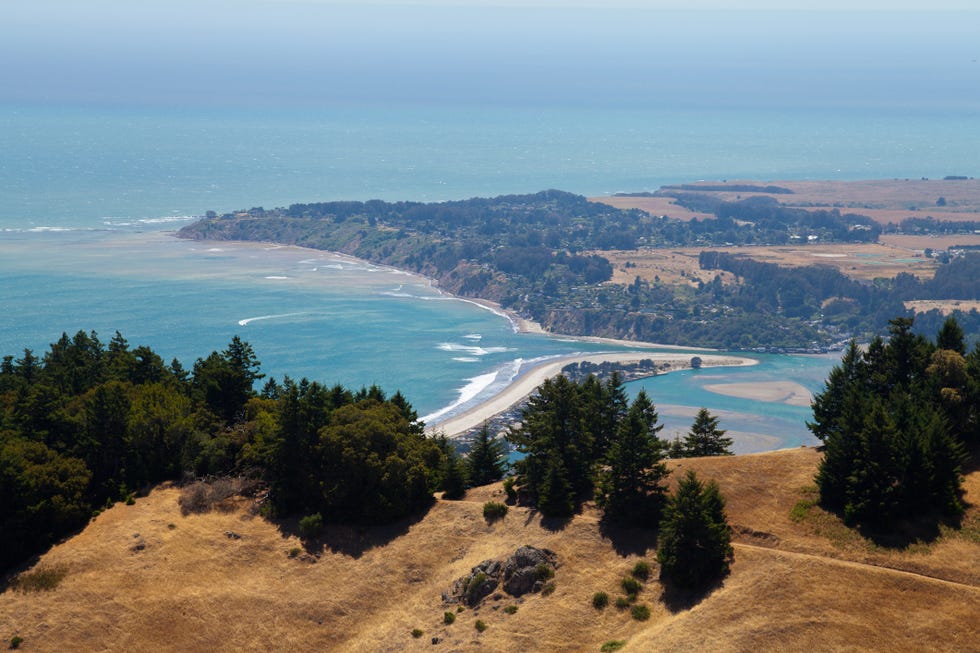 distant view of stinson beach, california