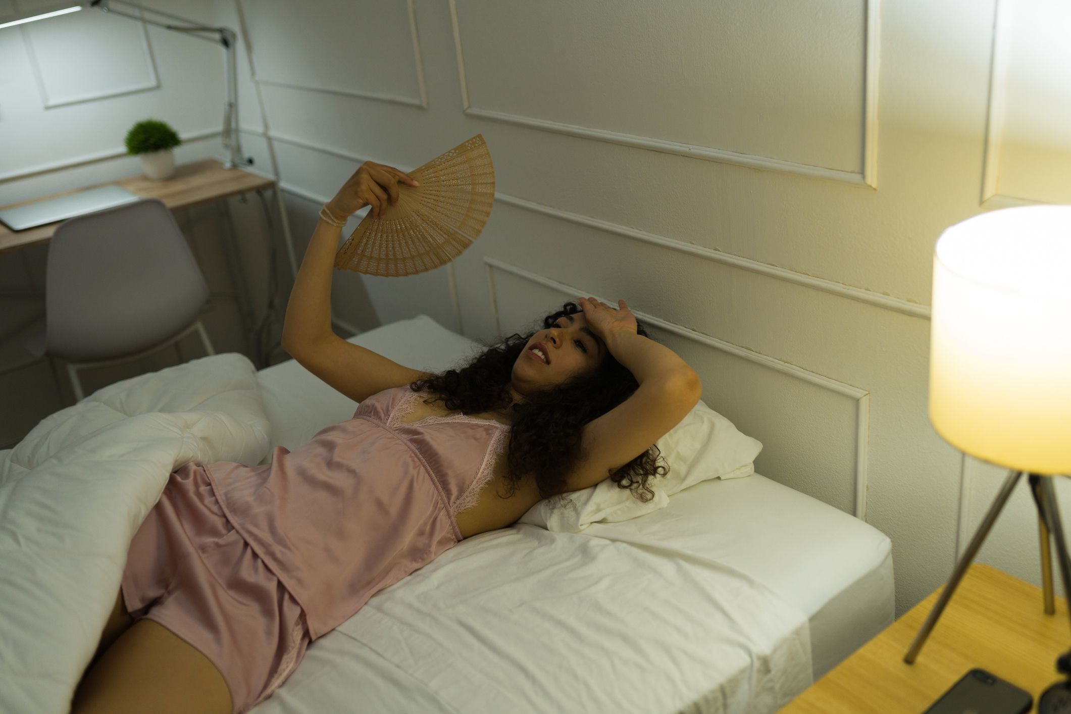 Woman sleeping in underwear Royalty Free Vector Image