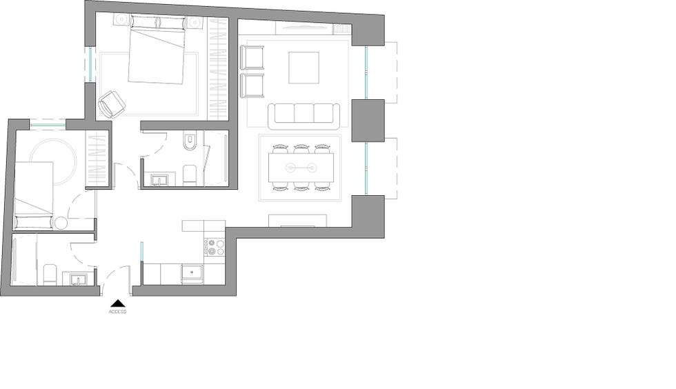 Plano de distribución del apartamento