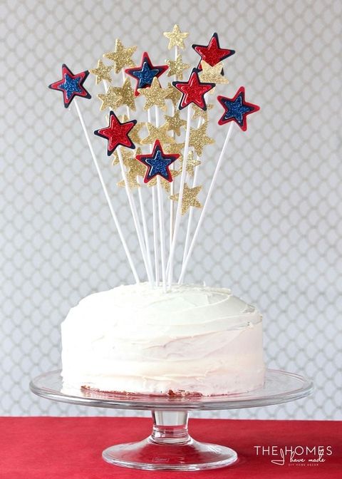 diy 4th of july decorations star spangled cake topper