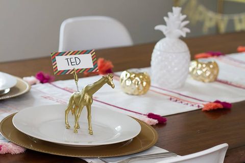 diy animal place card holders engagement party ideas