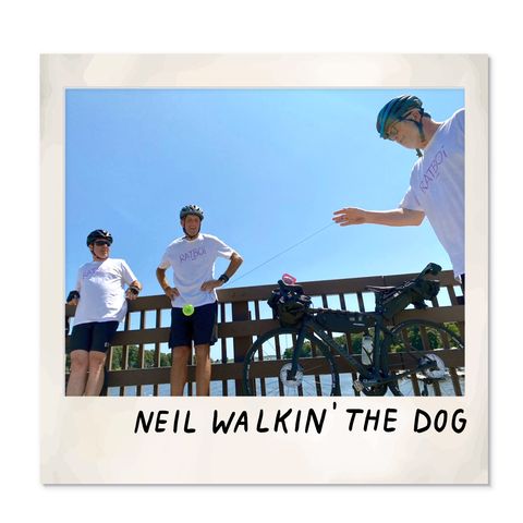 neil walkin the dog