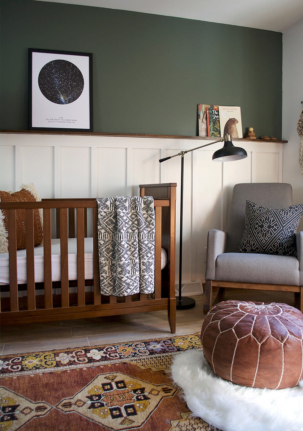 nursery with wainscoting