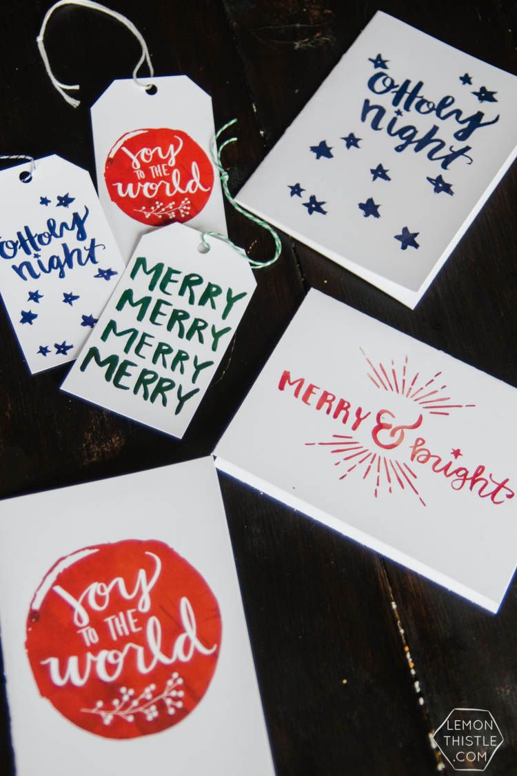 diy christmas cards hand lettered