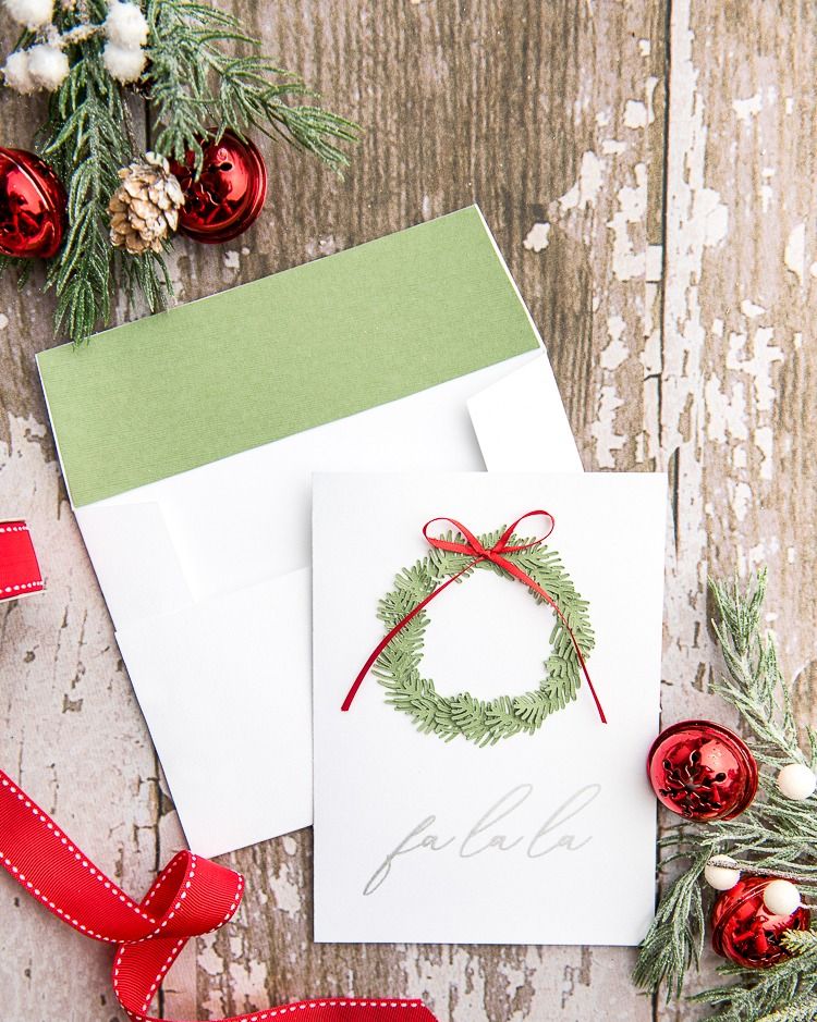 diy christmas cards paper wreath