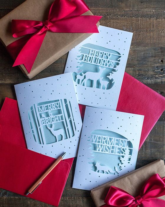 Papercut Layered Christmas Tree Gift Tags - Lia Griffith