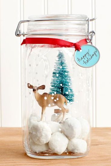 diy chirstmas decorations snow globe cookie jar