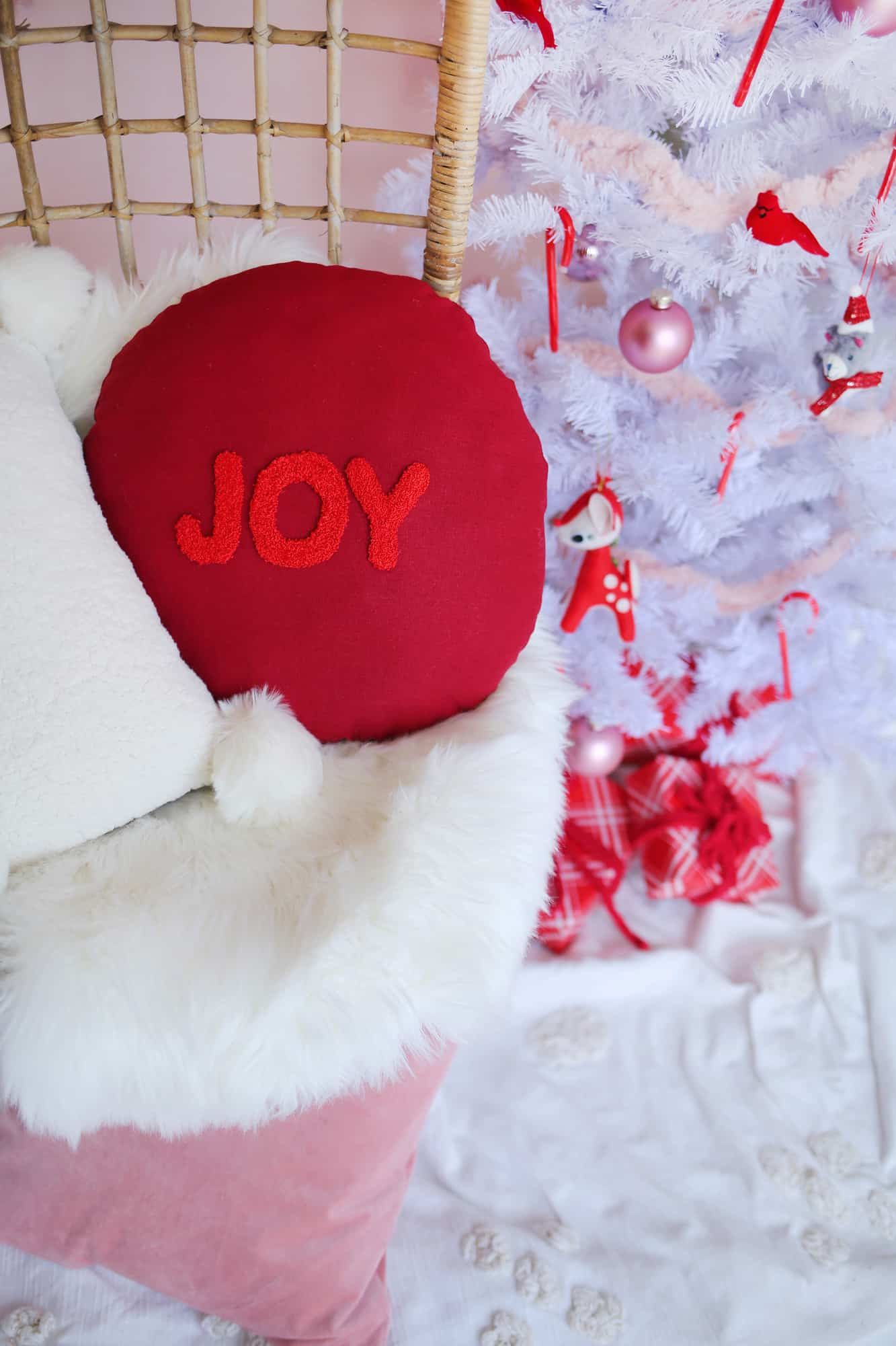 81 Best DIY Christmas Gifts Of 2022 Easy Homemade Holiday Gifts   Diy Christmas Gifts A Beautiful Mess Joy Pillow 1663597528 