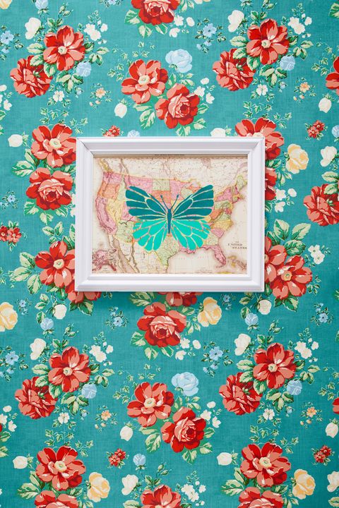 diy christmas gifts like a butterfly stenciled map