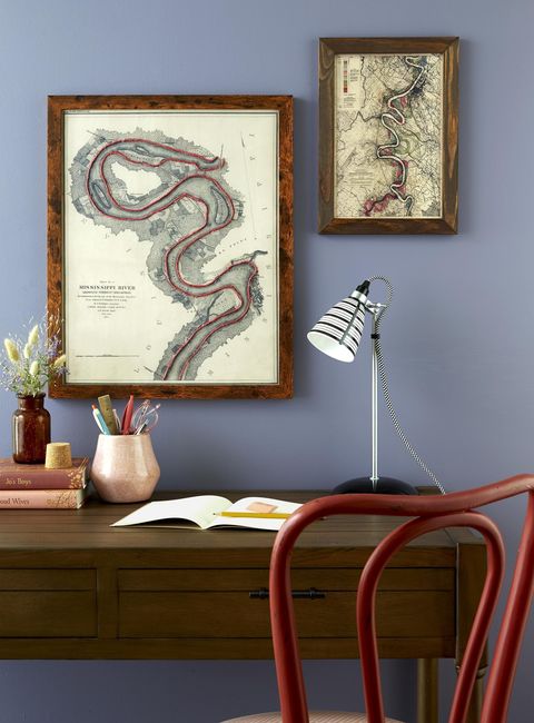 two framed vintage maps with ribbons marking traversed routes for a diy christmas gift