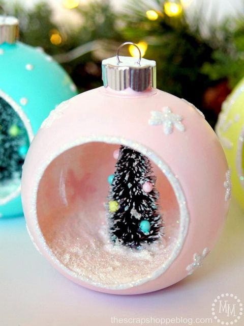 Christmas ornament, Christmas decoration, Christmas tree, Ornament, Pink, Tree, Glitter, Fir, Conifer, Pine family, 