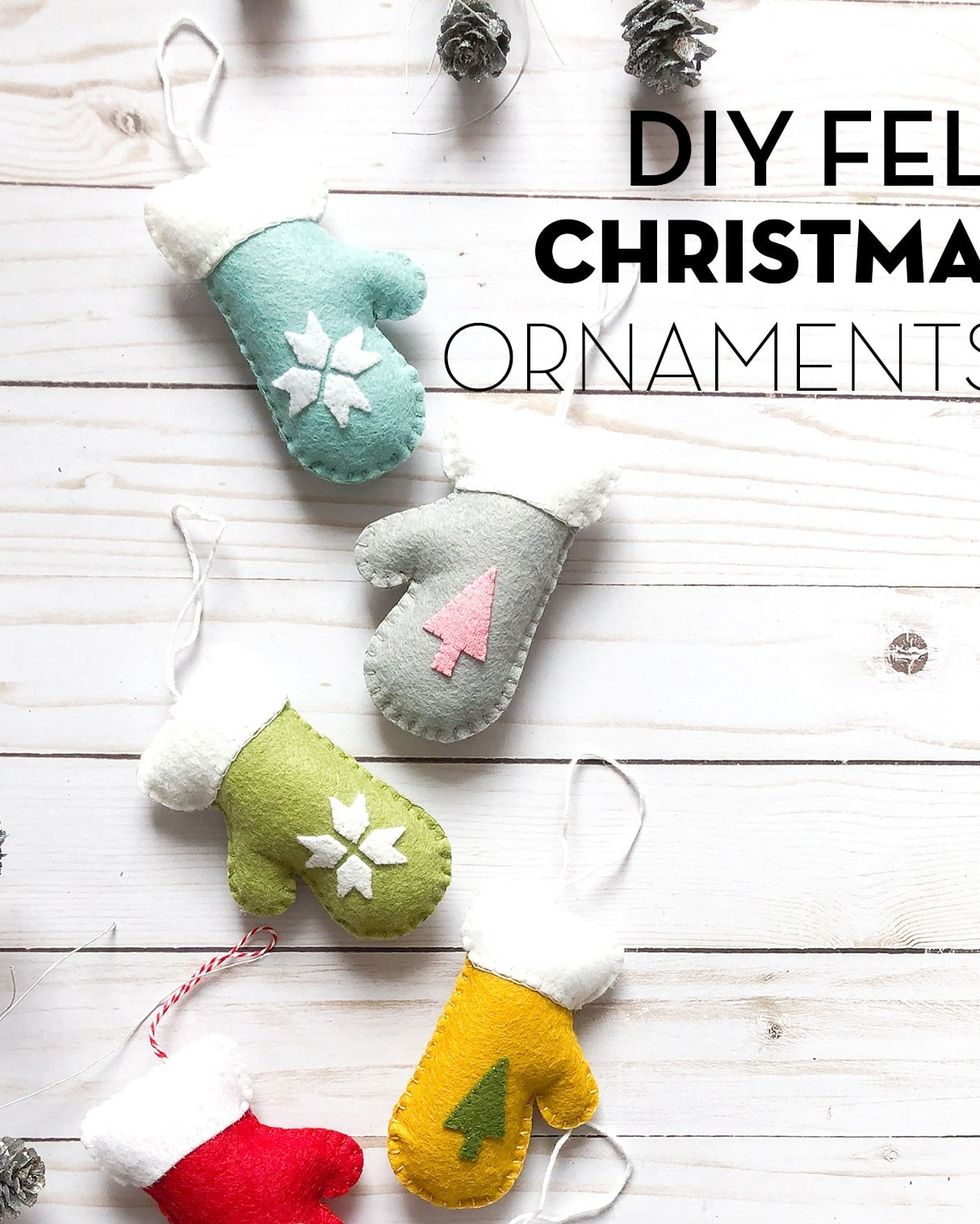 diy christmas ornaments wool felt mitten ornaments