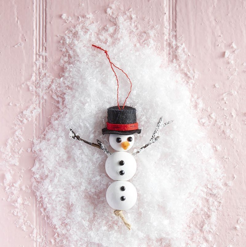 DIY Clear Glass Ball Snowman Ornament Craft for Christmas