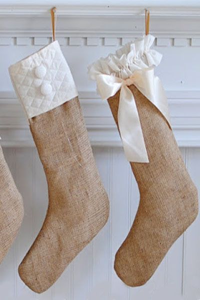 stocking decorating ideas basic burlap stocking