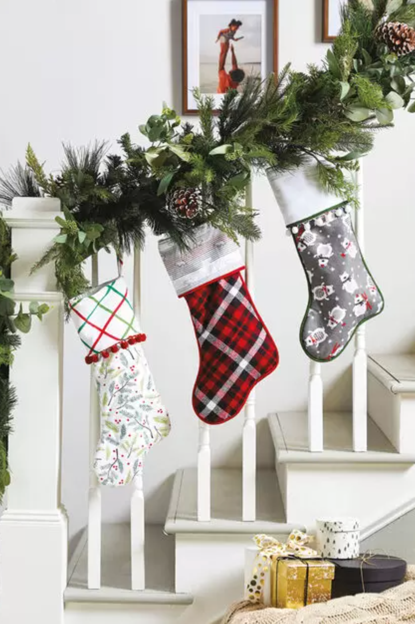 decorating stocking ideas flannel and trim christmas stockings