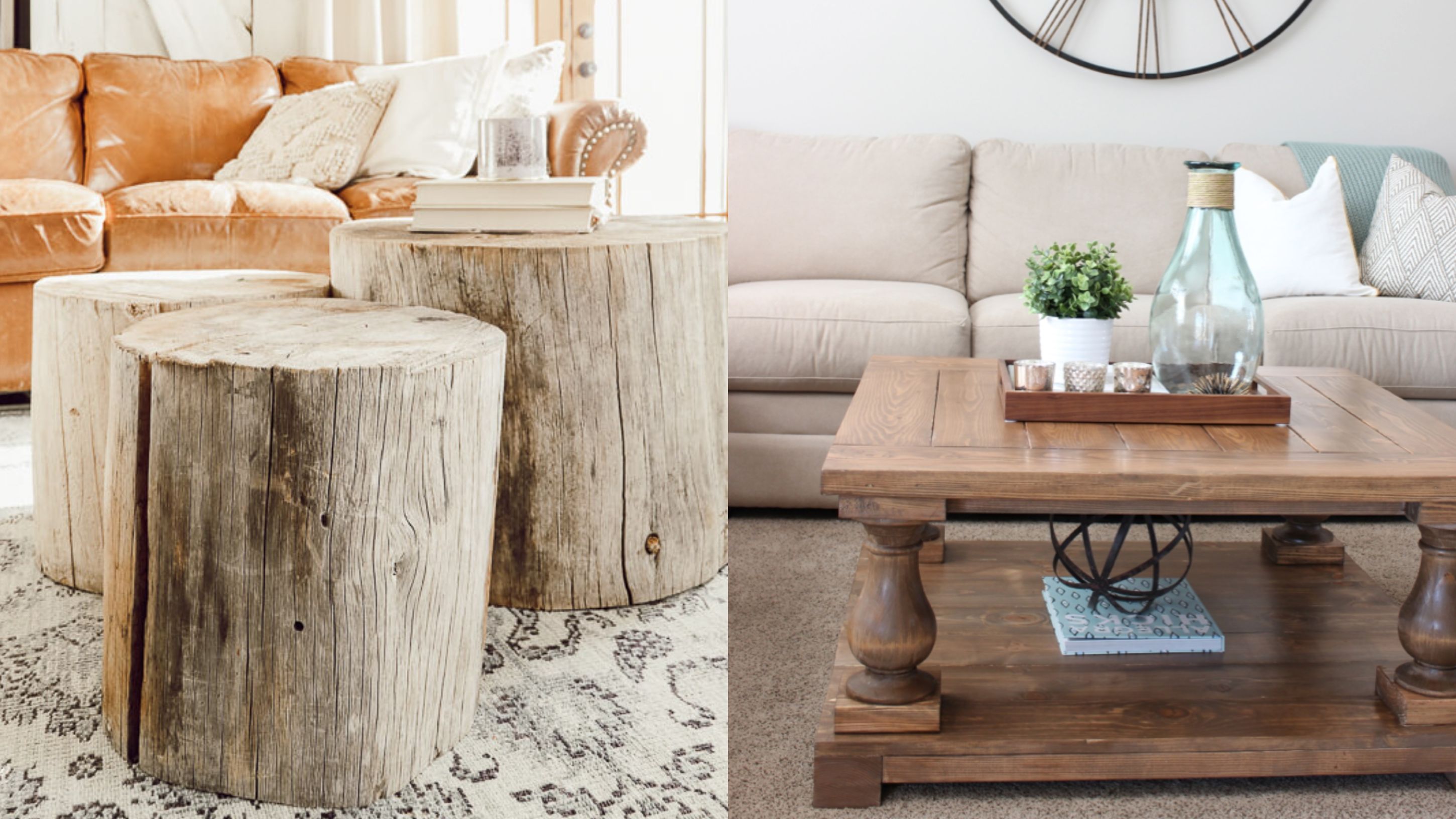 modern rustic living room coffee table design