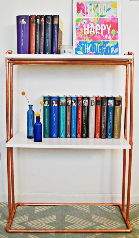 DIY Copper Pipe Bookshelf