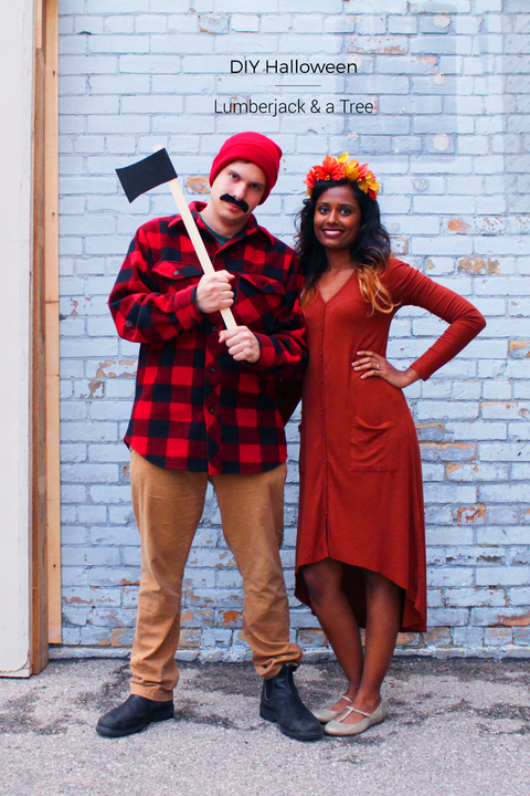 lumber jack and tree couples costume