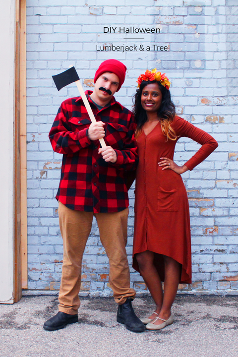 lumber jack and tree couples costume