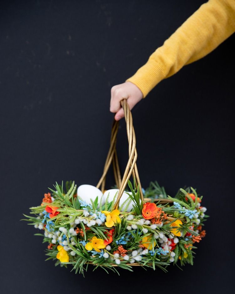 diy easter baskets floral easter basket