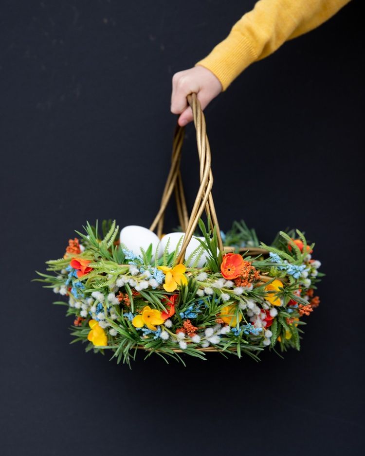 diy easter baskets floral easter basket