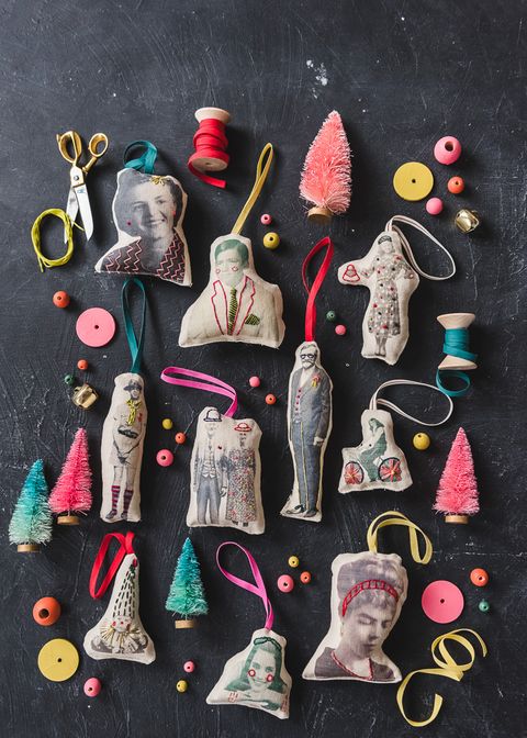 DIY Embroidered Photo Ornaments