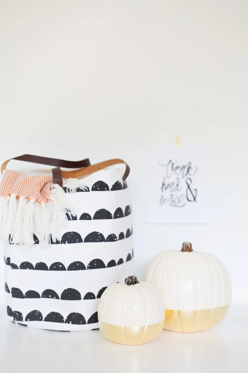 DIY Fall Decorations Gold Leaf Pumpkins