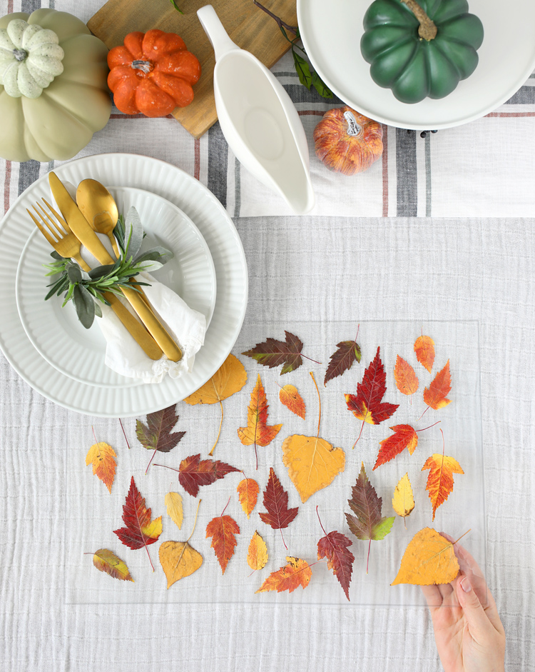 DIY Fall Decor Leaf Placemats