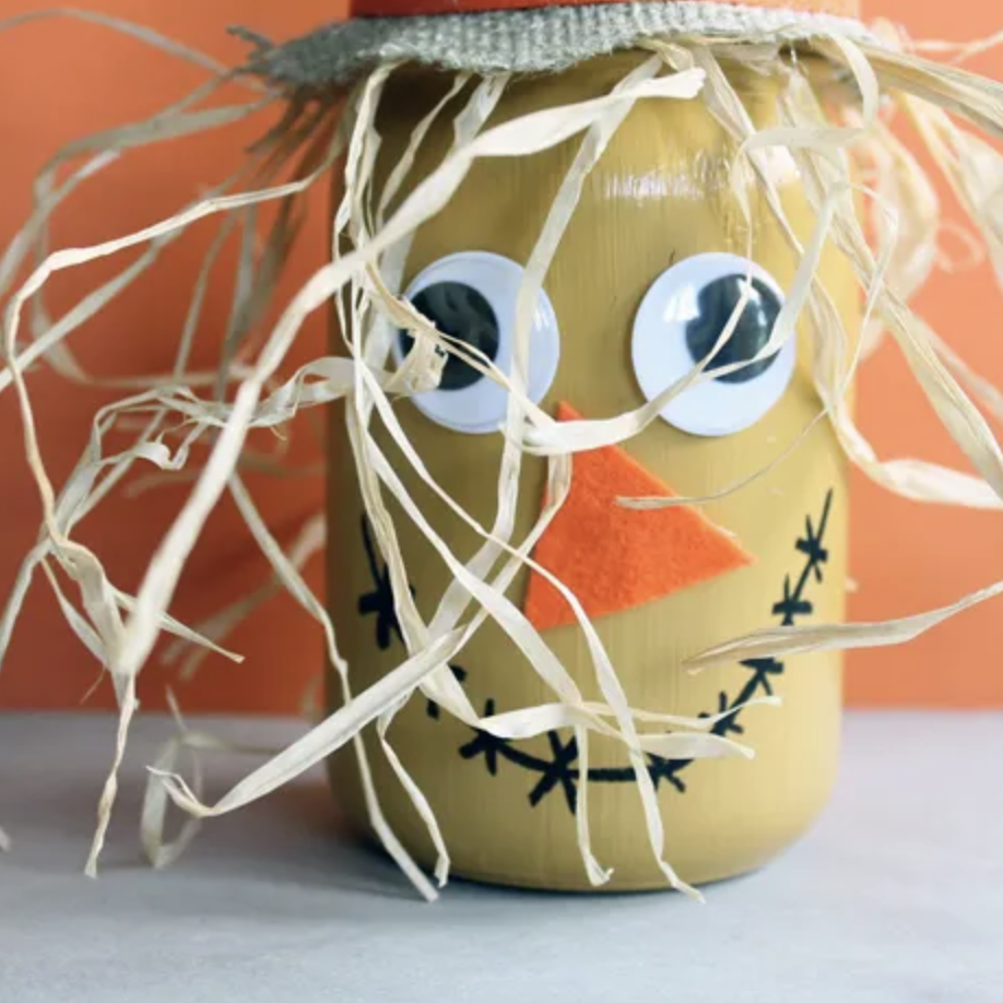 diy fall decorations, scarecrow mason jar