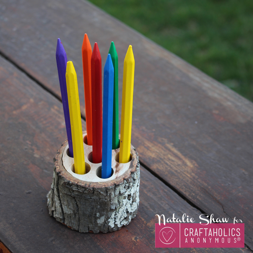 DIY Father's Day Gift Log Pencil Holder