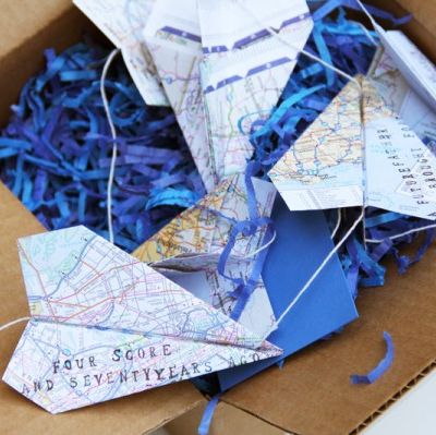 diy fathers day gifts paper airplane garland