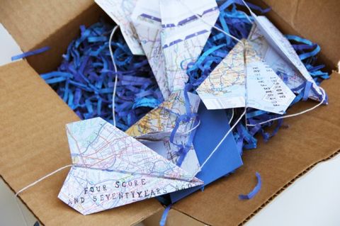 diy fathers day gifts paper airplane garland