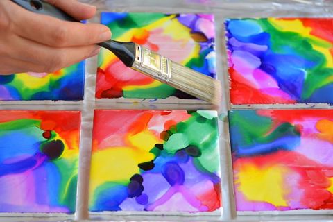 diy fathers day gifts dyed tile coasters