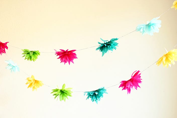 Paper flower garland