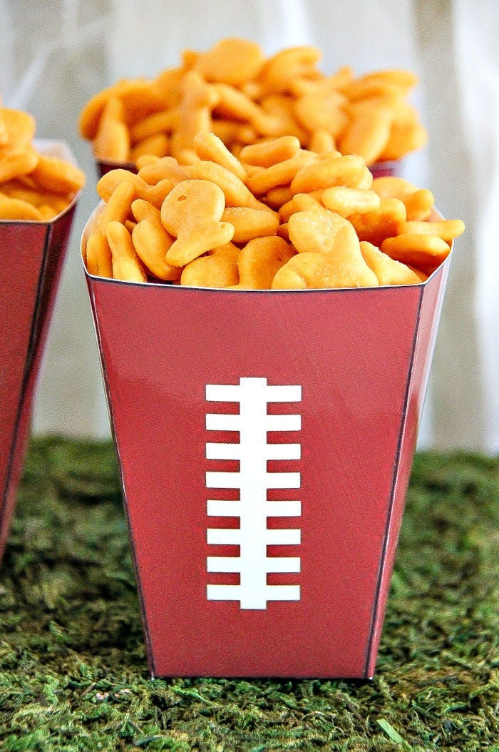 diy football snack boxes