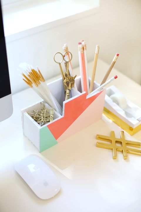 diy gifts for mom color block desk organizer