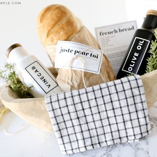DIY Gifts for Mom Bread and Oil Gift Basket