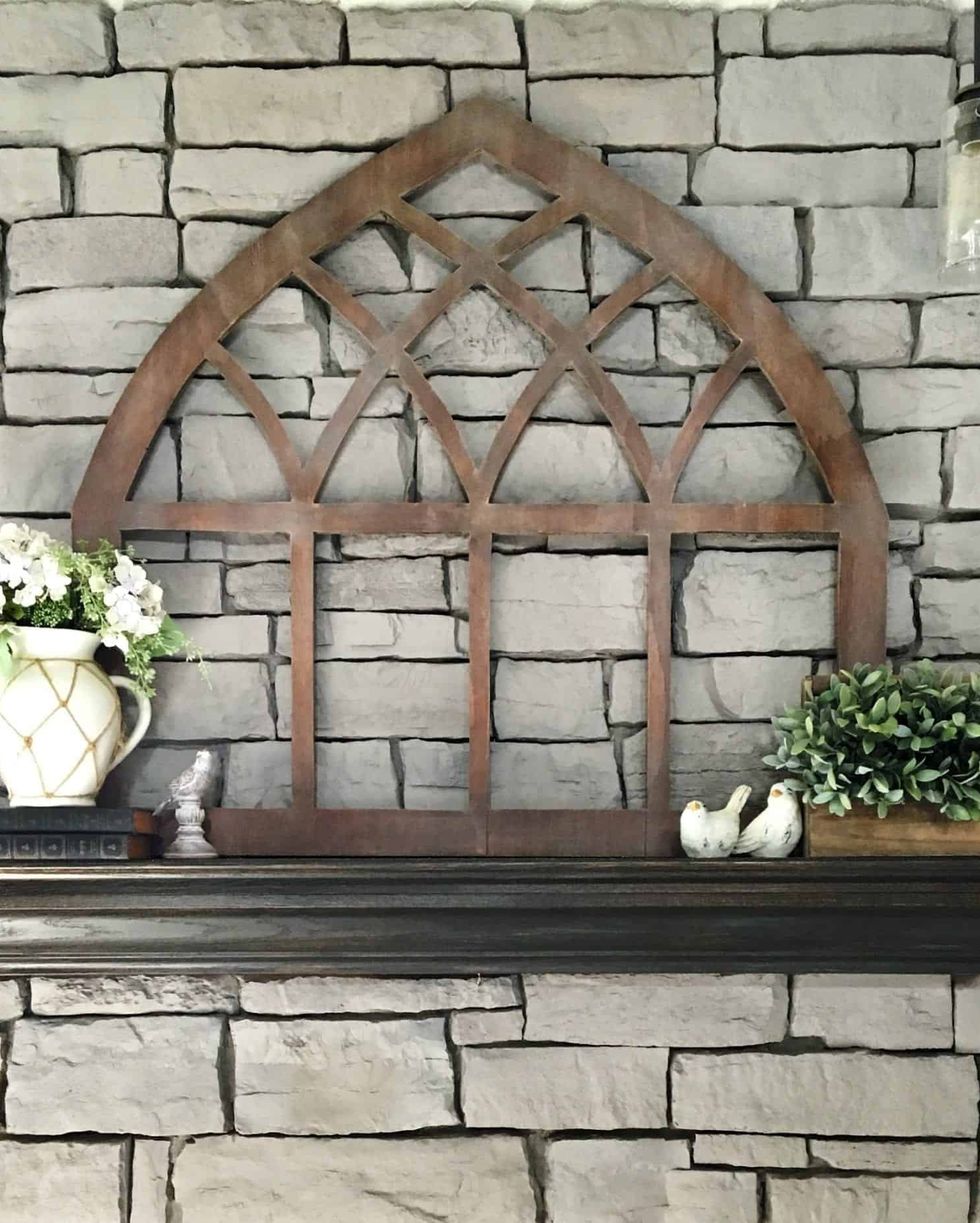 fireplace decor cathedral frame