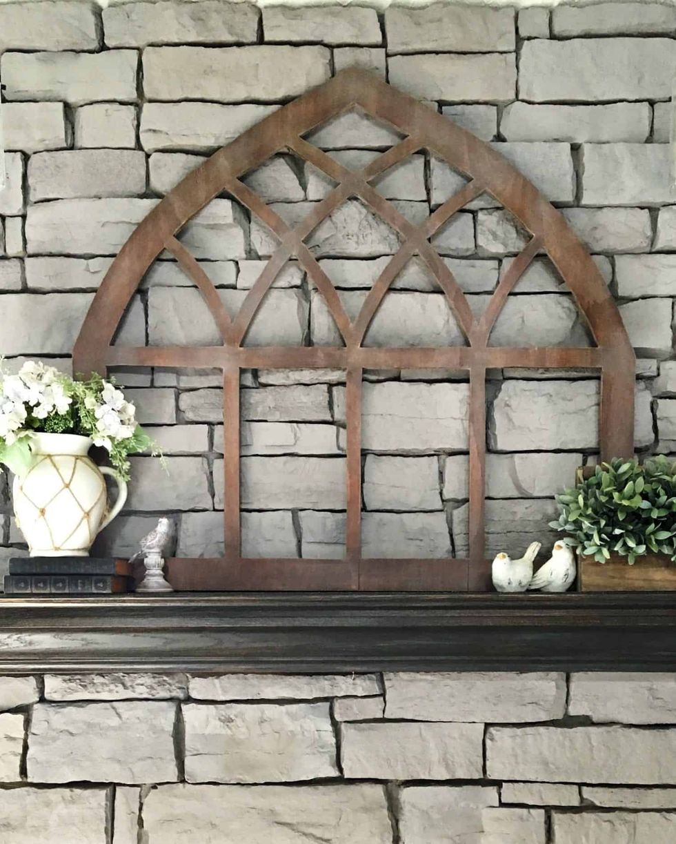 fireplace decor cathedral frame