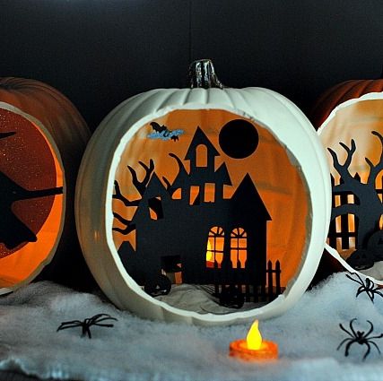 DIY Halloween Decoration Shadow Box Pumpkin