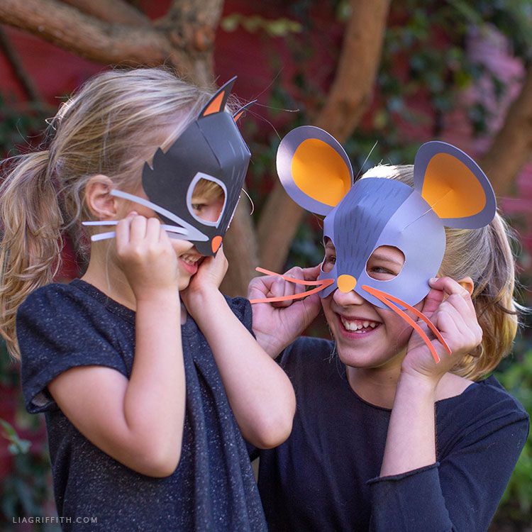 diy halloween masks cat and mouse mask