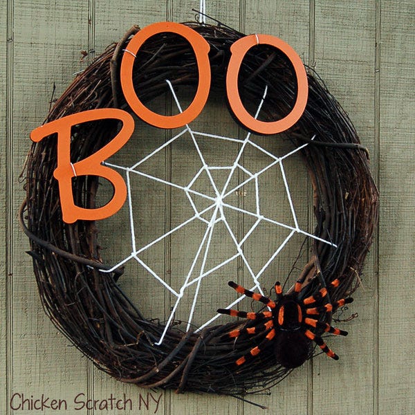 Handmade Wreath! fashion Halloween theme! Boo!