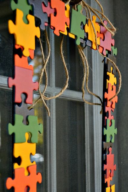 15 Super Creative DIY Upcycled Puzzle Piece Projects