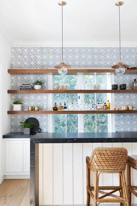 diy home decor, wall to wall kitchen shelves