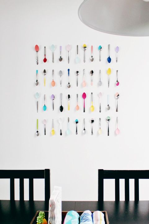 diy kitchen decor ideas diy dip painted spoons wall art