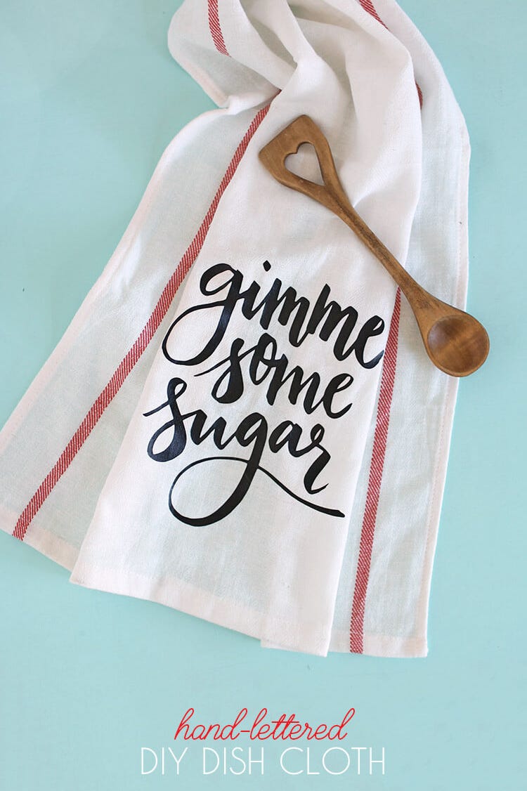 diy kitchen decor ideas diy hand lettered dish cloth